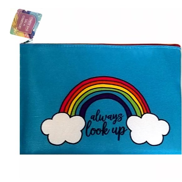 *3/$15* Rainbow 'Always Look Up' Cosmetic Bag - Picture 2 of 2